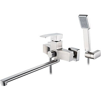 Смеситель L72217 для ванны с длинным.поворот изливом дивертор в корпусе (нерж) 1/10 LEDEME 